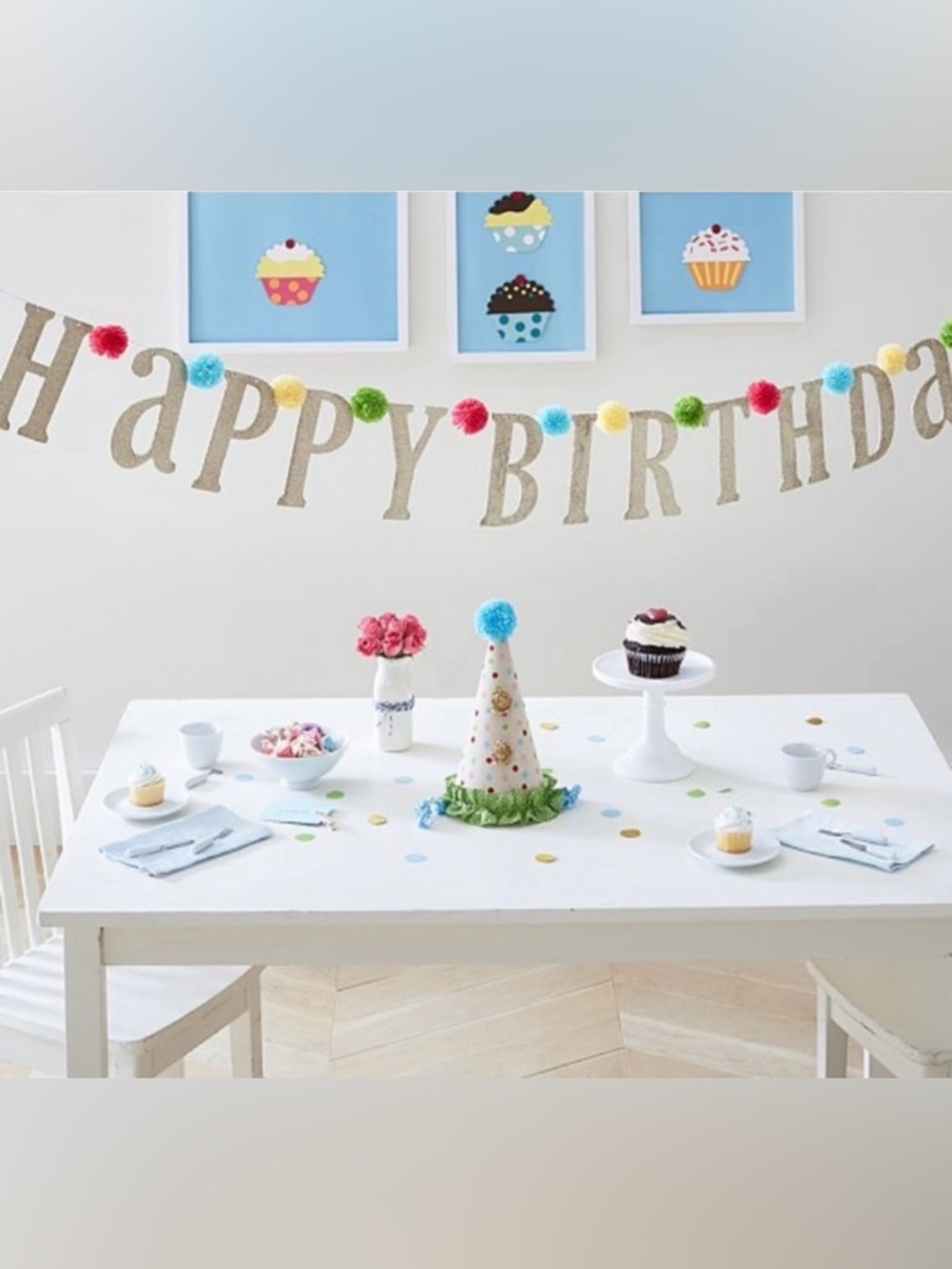 NWT Pottery Barn Kids Birthday Decorator Set | Banner and birthday hat
